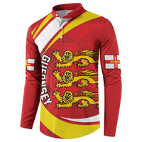 Guernsey Coat Of Arms Button Sweatshirt Sporty Style