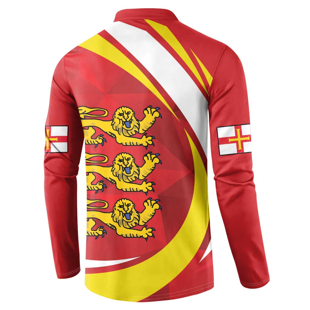Guernsey Coat Of Arms Button Sweatshirt Sporty Style