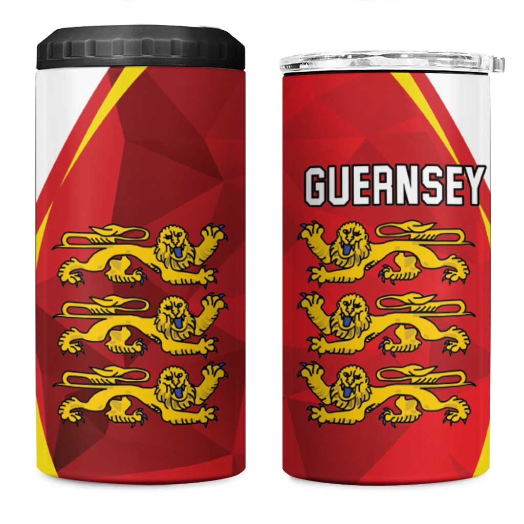 Guernsey Coat Of Arms 4 in 1 Can Cooler Tumbler Sporty Style