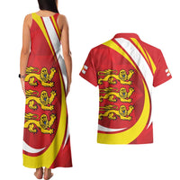 Guernsey Coat Of Arms Couples Matching Tank Maxi Dress and Hawaiian Shirt Sporty Style