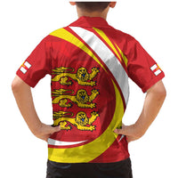 Guernsey Coat Of Arms Family Matching Mermaid Dress and Hawaiian Shirt Sporty Style