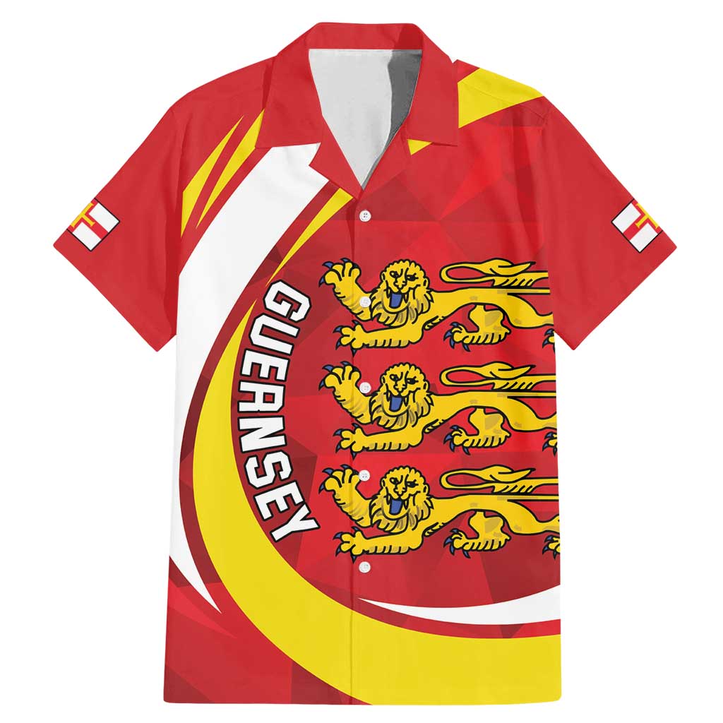 Guernsey Coat Of Arms Family Matching Mermaid Dress and Hawaiian Shirt Sporty Style