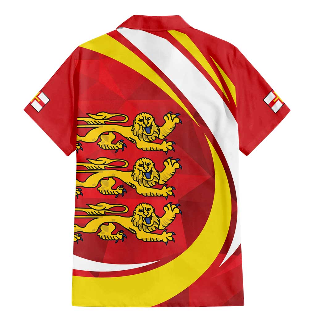 Guernsey Coat Of Arms Family Matching Mermaid Dress and Hawaiian Shirt Sporty Style