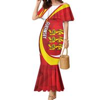 Guernsey Coat Of Arms Family Matching Mermaid Dress and Hawaiian Shirt Sporty Style