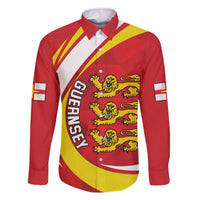 Guernsey Coat Of Arms Family Matching Off The Shoulder Long Sleeve Dress and Hawaiian Shirt Sporty Style