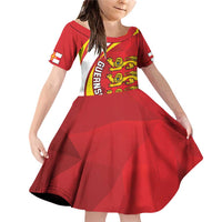 Guernsey Coat Of Arms Family Matching Off Shoulder Short Dress and Hawaiian Shirt Sporty Style