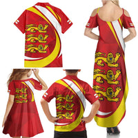 Guernsey Coat Of Arms Family Matching Summer Maxi Dress and Hawaiian Shirt Sporty Style