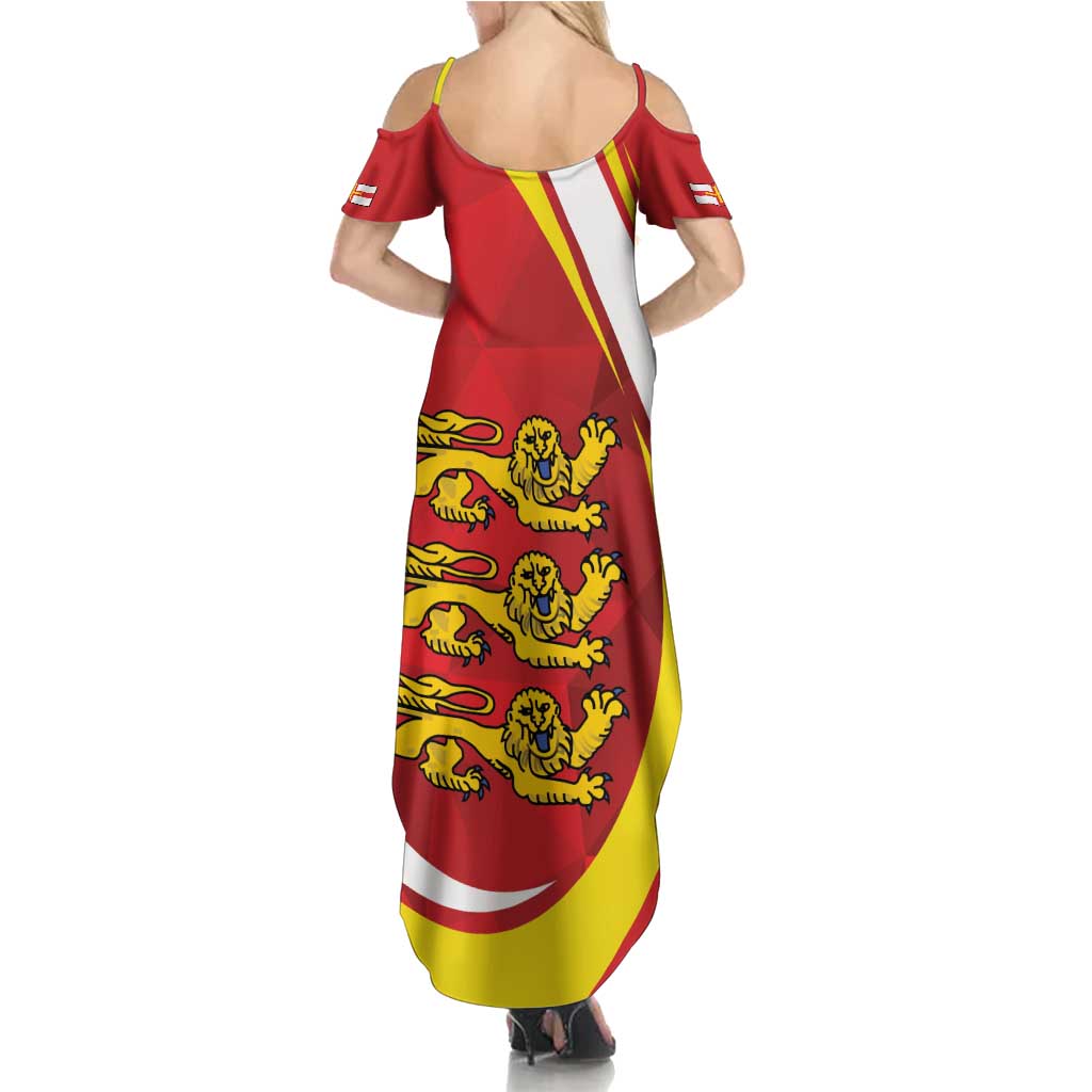 Guernsey Coat Of Arms Family Matching Summer Maxi Dress and Hawaiian Shirt Sporty Style