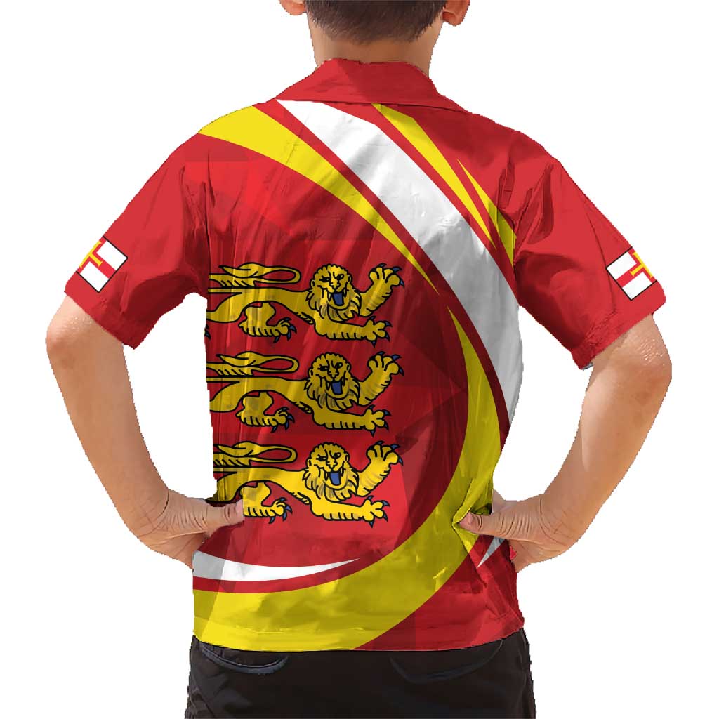 Guernsey Coat Of Arms Kid Hawaiian Shirt Sporty Style