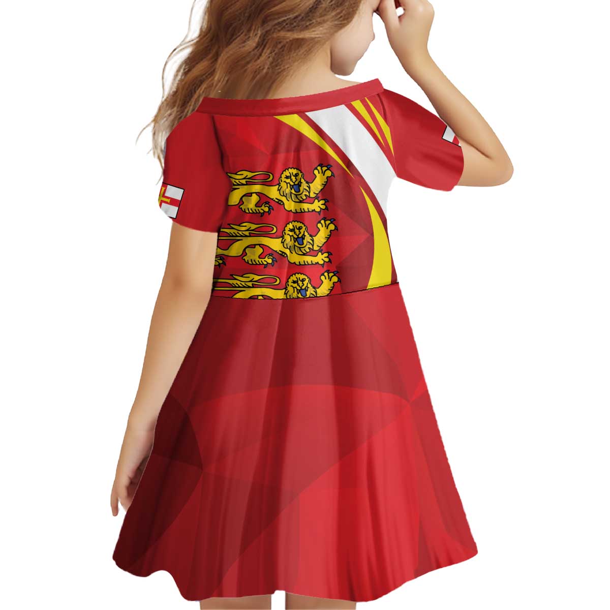 Guernsey Coat Of Arms Kid Short Sleeve Dress Sporty Style