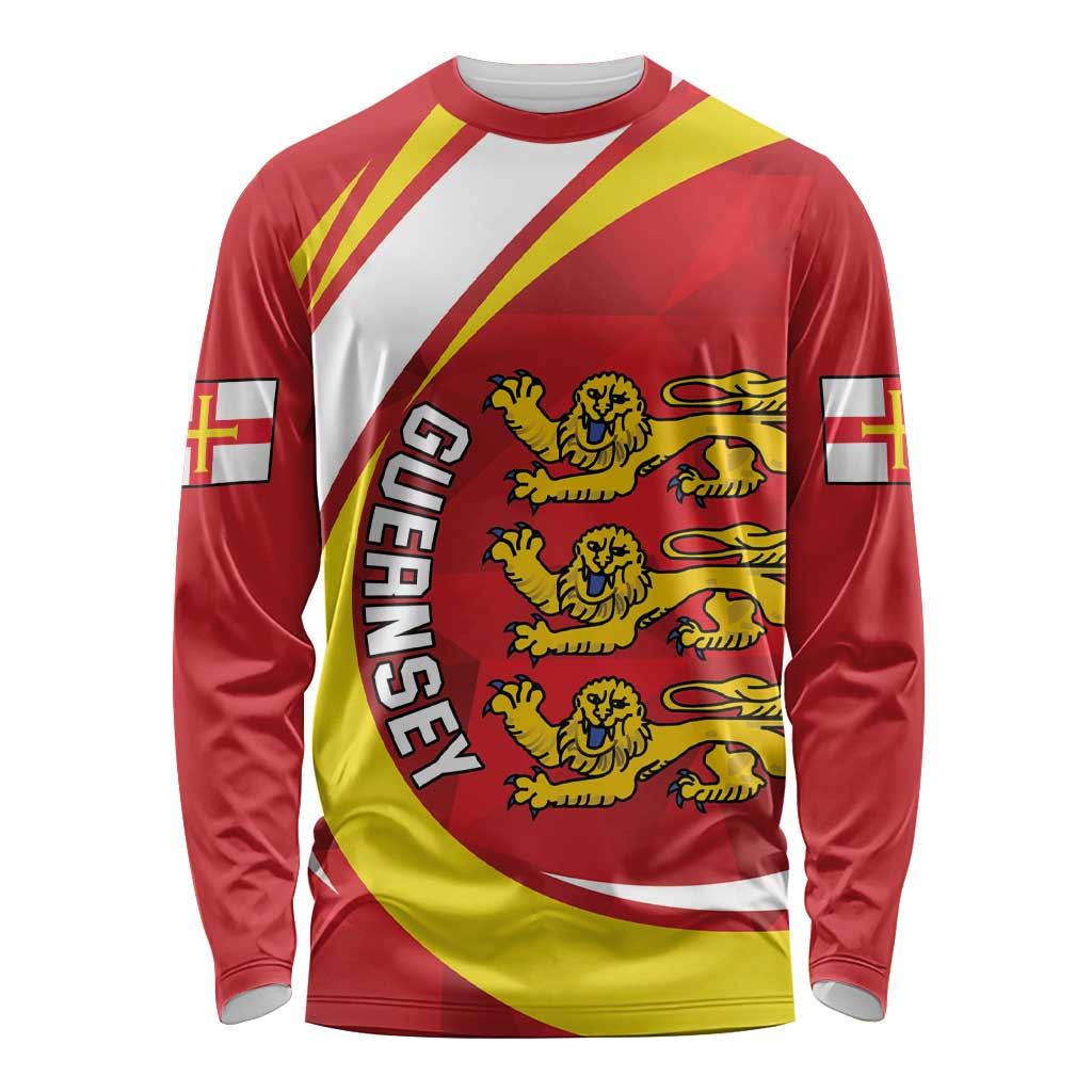 Guernsey Coat Of Arms Long Sleeve Shirt Sporty Style