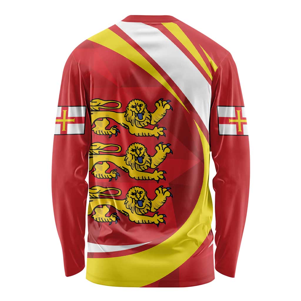 Guernsey Coat Of Arms Long Sleeve Shirt Sporty Style
