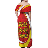 Guernsey Coat Of Arms Off Shoulder Maxi Dress Sporty Style