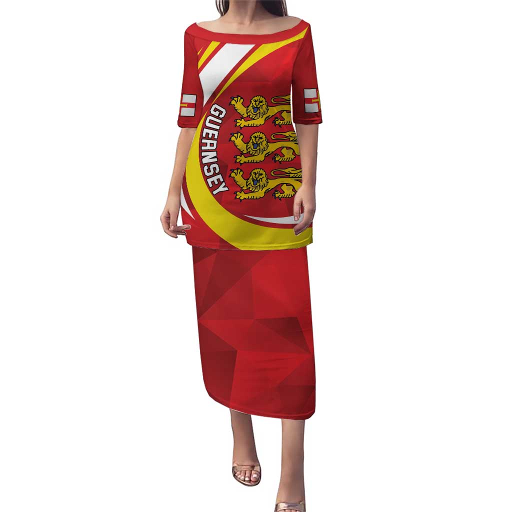 Guernsey Coat Of Arms Puletasi Sporty Style