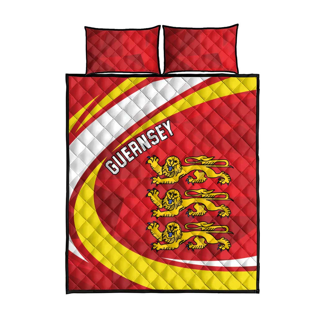 Guernsey Coat Of Arms Quilt Bed Set Sporty Style