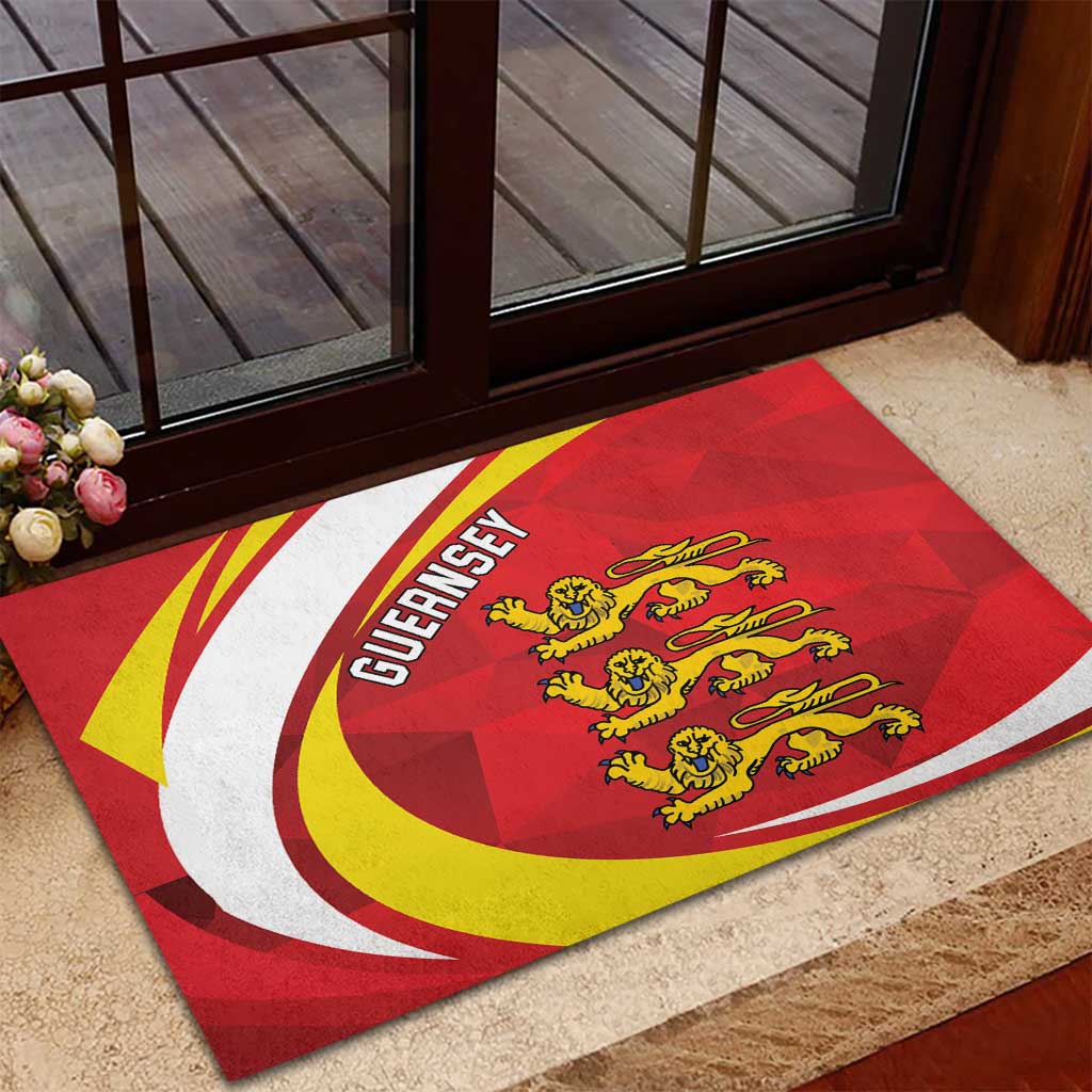 Guernsey Coat Of Arms Rubber Doormat Sporty Style
