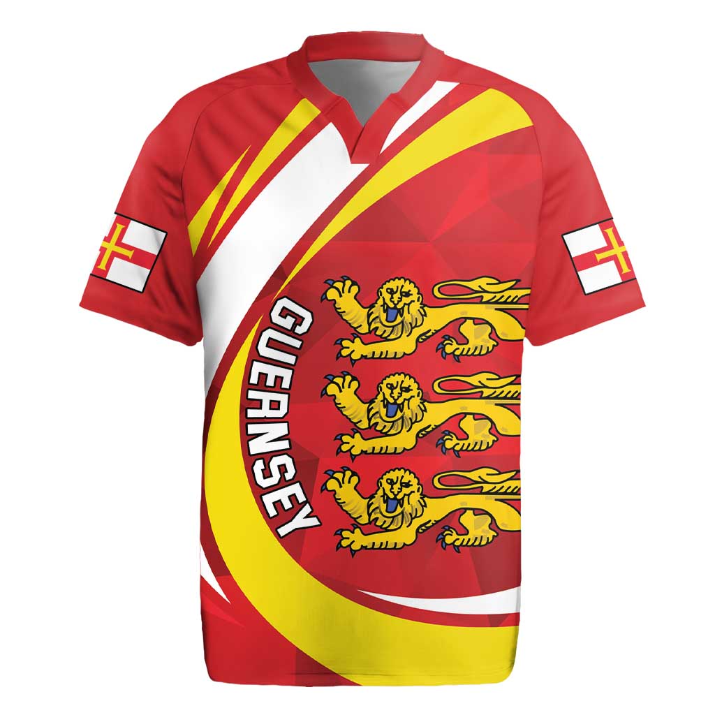 Guernsey Coat Of Arms Rugby Jersey Sporty Style