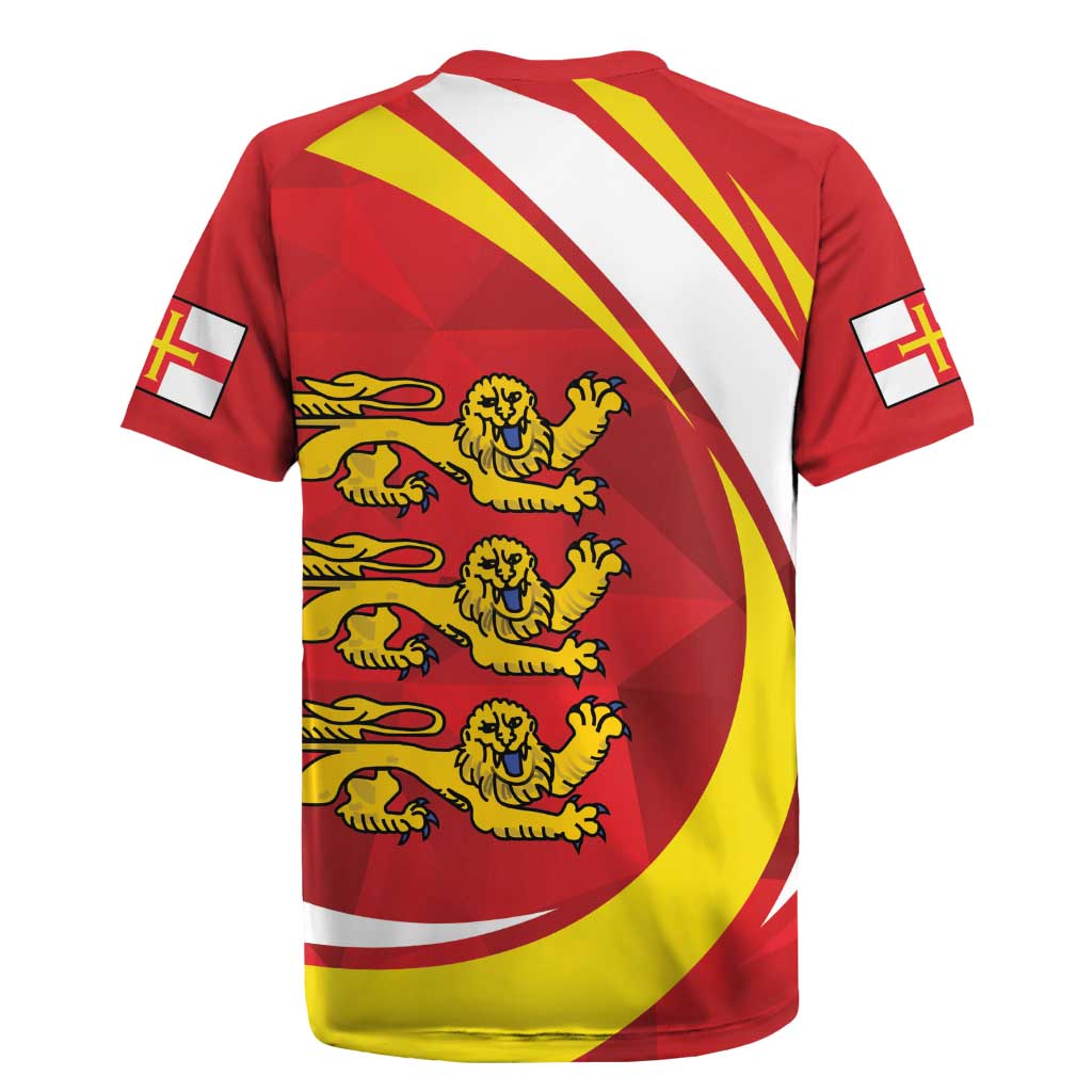 Guernsey Coat Of Arms Rugby Jersey Sporty Style