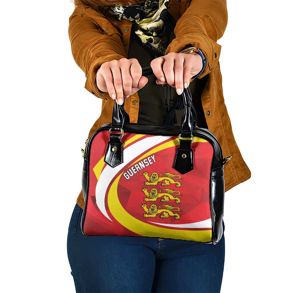 Guernsey Coat Of Arms Shoulder Handbag Sporty Style