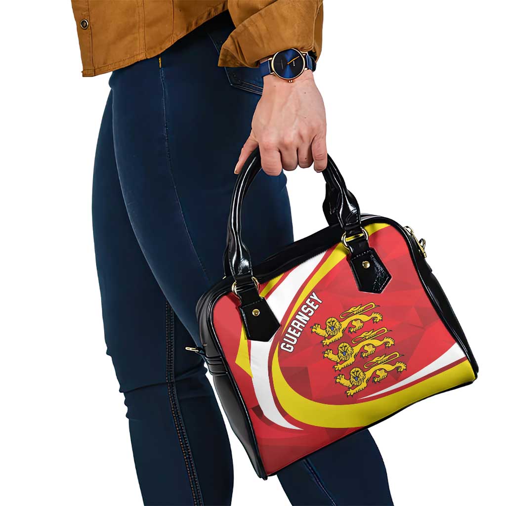 Guernsey Coat Of Arms Shoulder Handbag Sporty Style