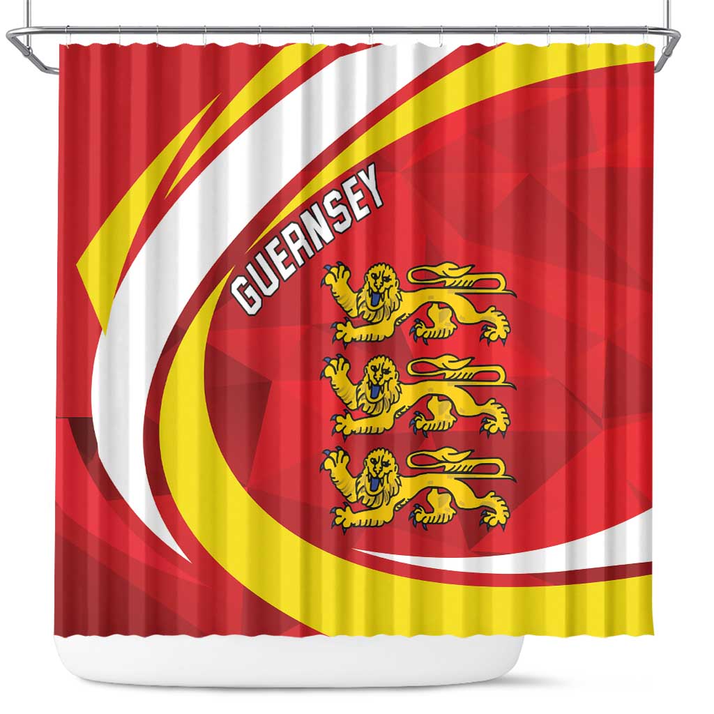 Guernsey Coat Of Arms Shower Curtain Sporty Style