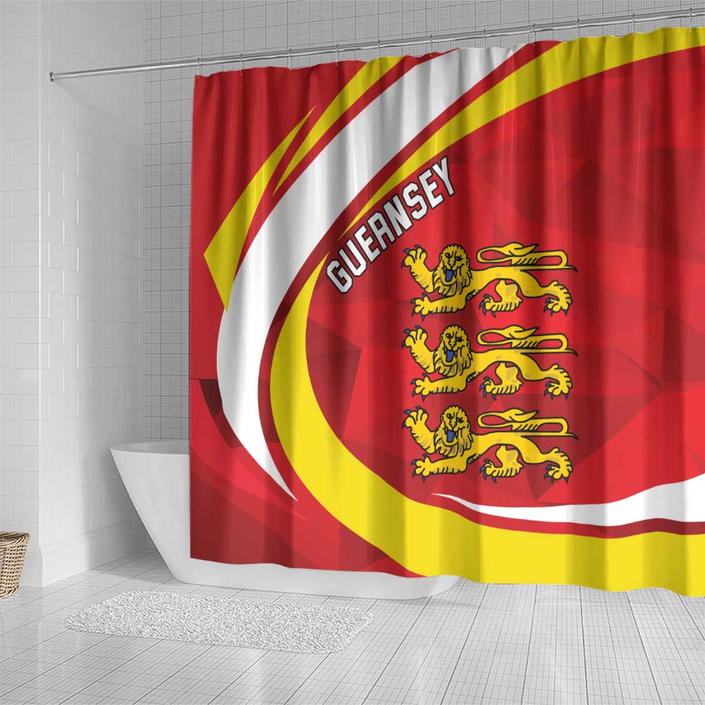 Guernsey Coat Of Arms Shower Curtain Sporty Style