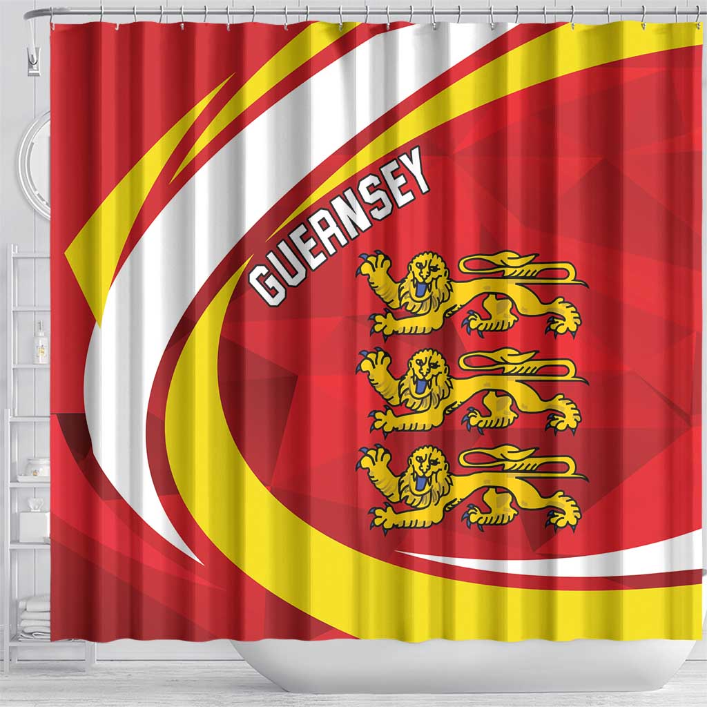 Guernsey Coat Of Arms Shower Curtain Sporty Style