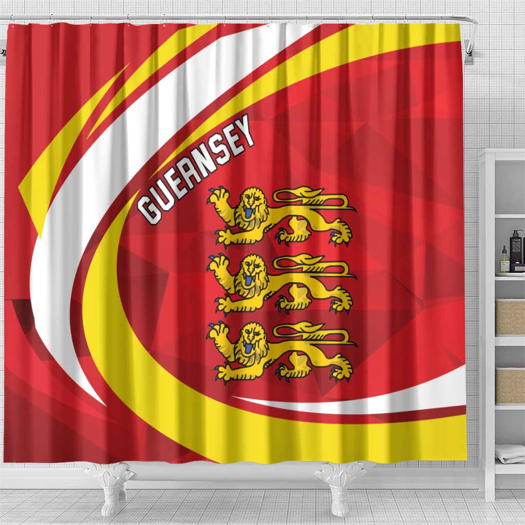 Guernsey Coat Of Arms Shower Curtain Sporty Style