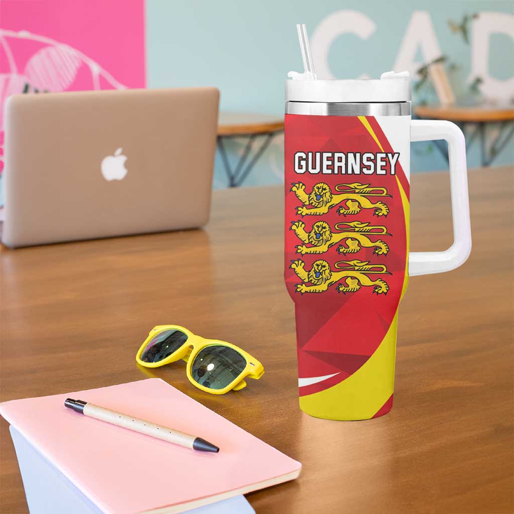 Guernsey Coat Of Arms Tumbler With Handle Sporty Style