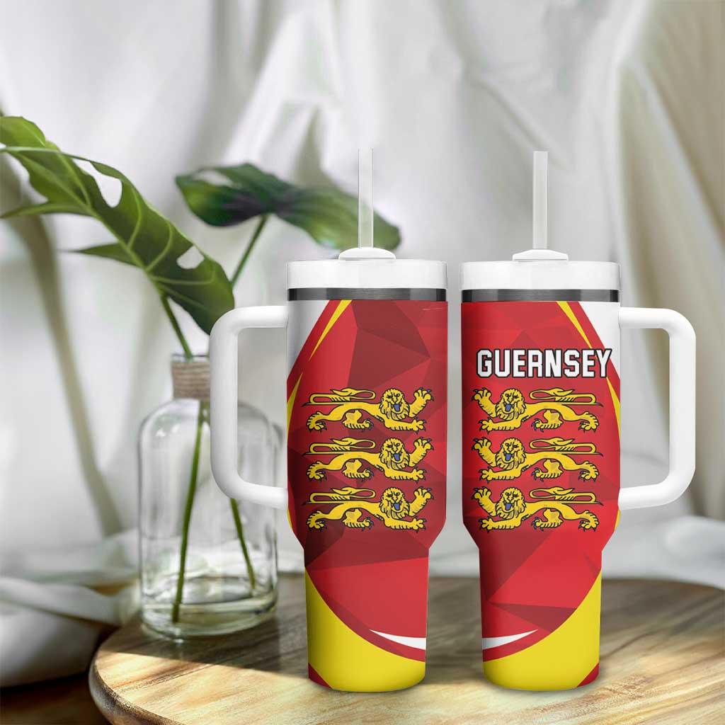 Guernsey Coat Of Arms Tumbler With Handle Sporty Style