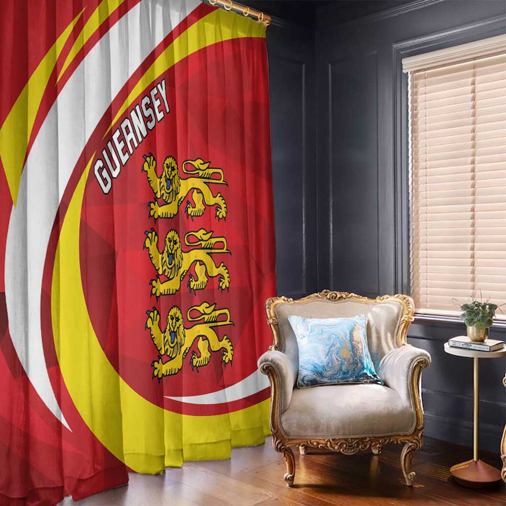 Guernsey Coat Of Arms Window Curtain Sporty Style