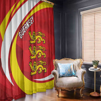 Guernsey Coat Of Arms Window Curtain Sporty Style