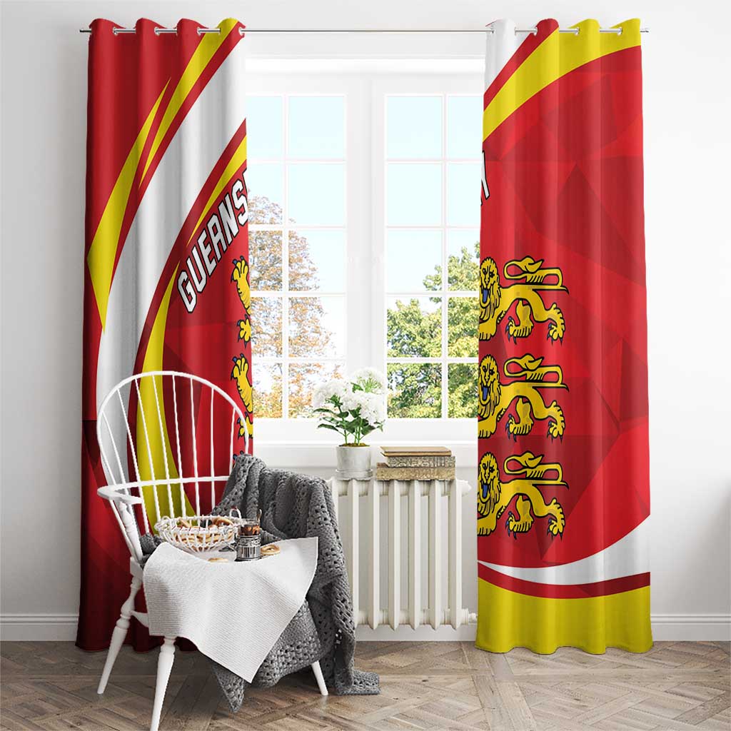 Guernsey Coat Of Arms Window Curtain Sporty Style