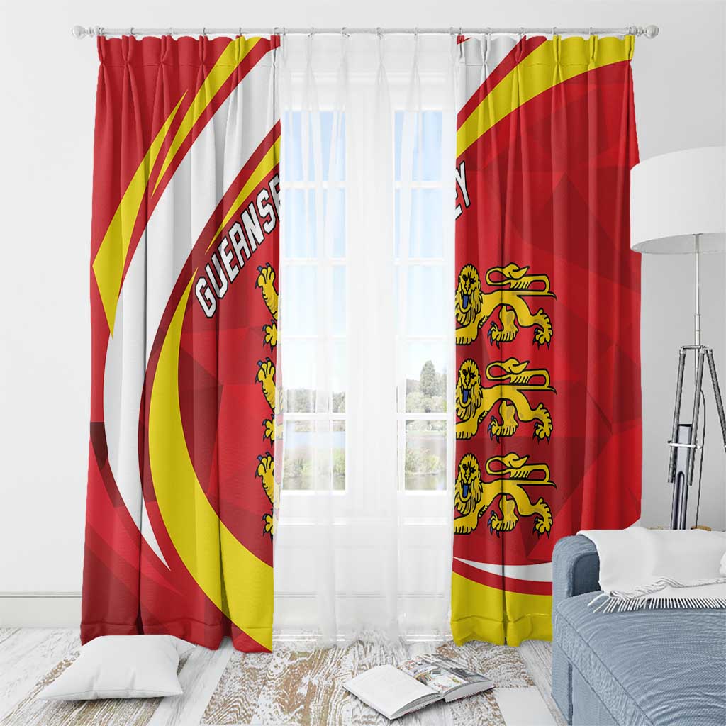 Guernsey Coat Of Arms Window Curtain Sporty Style
