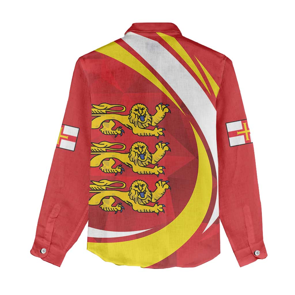 Guernsey Coat Of Arms Women Casual Shirt Sporty Style
