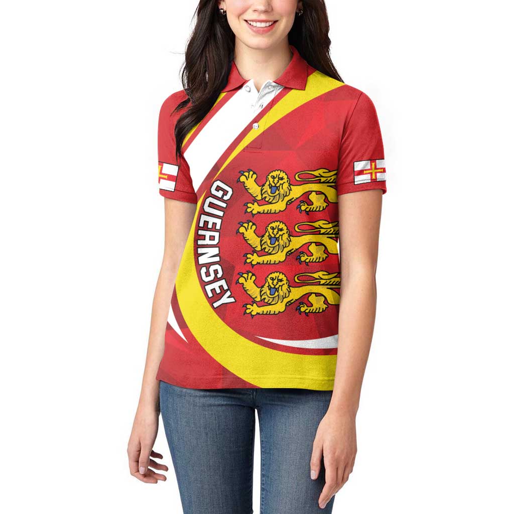 Guernsey Coat Of Arms Women Polo Shirt Sporty Style