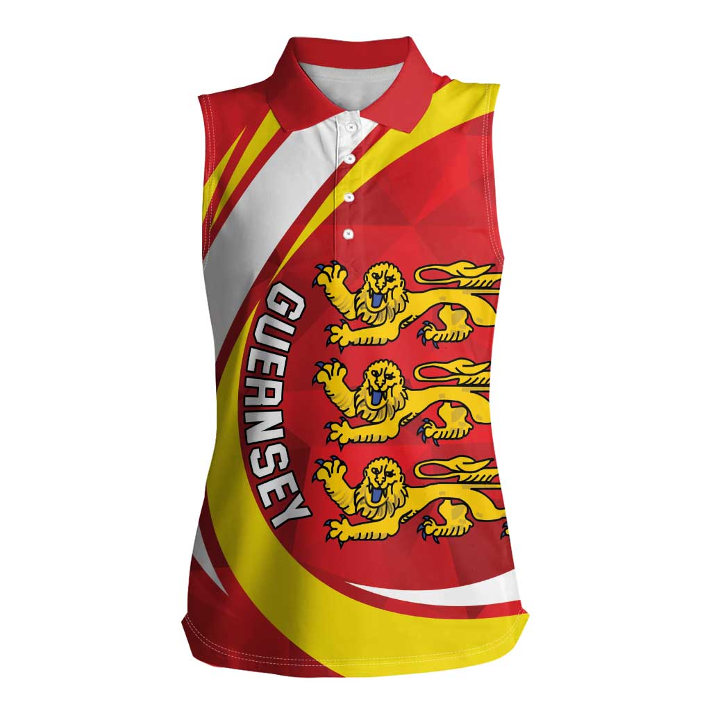 Guernsey Coat Of Arms Women Sleeveless Polo Shirt Sporty Style