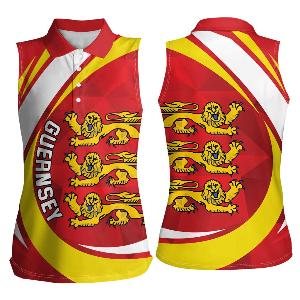 Guernsey Coat Of Arms Women Sleeveless Polo Shirt Sporty Style
