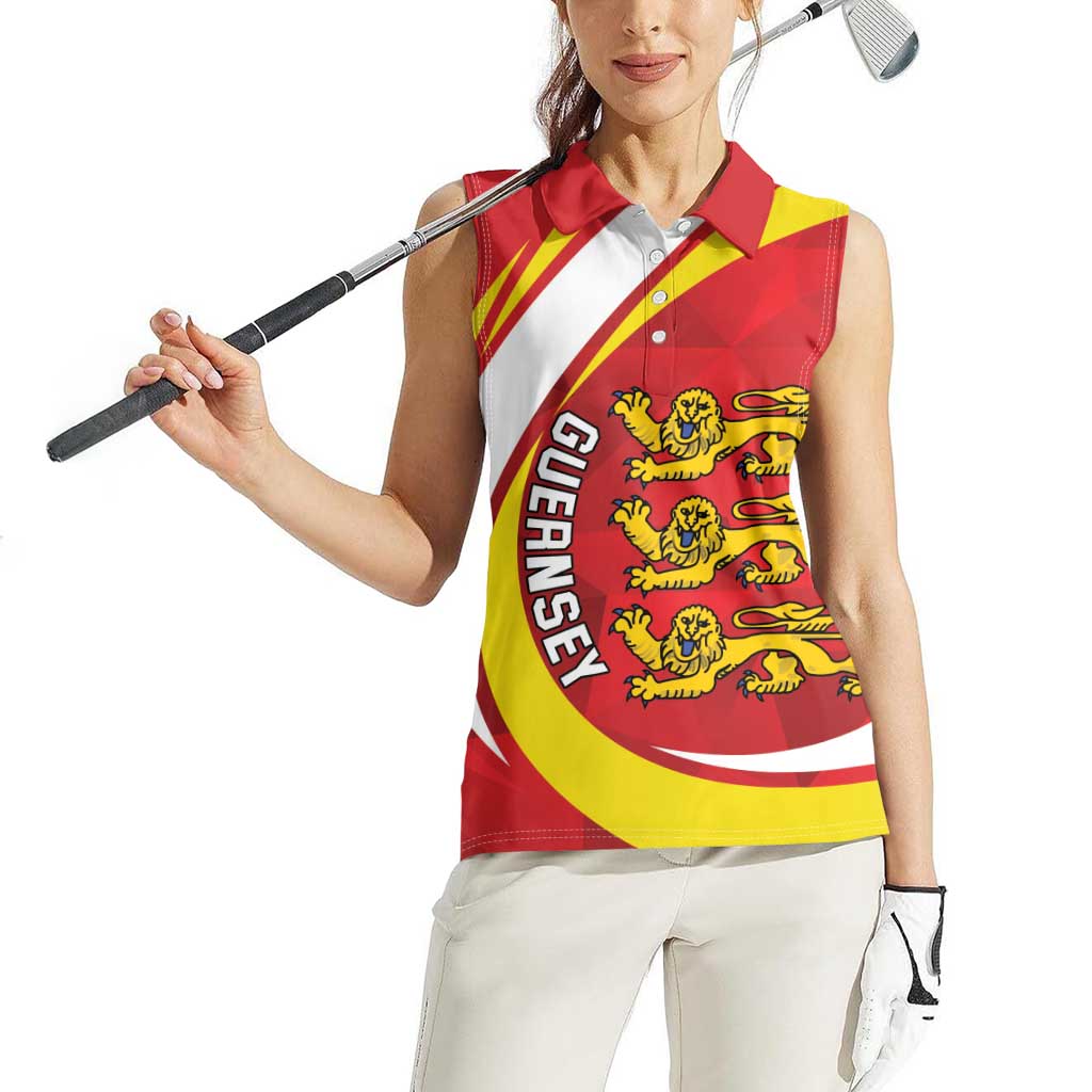 Guernsey Coat Of Arms Women Sleeveless Polo Shirt Sporty Style