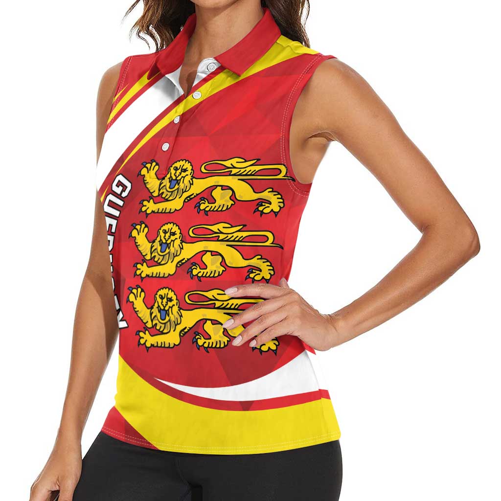 Guernsey Coat Of Arms Women Sleeveless Polo Shirt Sporty Style