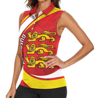 Guernsey Coat Of Arms Women Sleeveless Polo Shirt Sporty Style