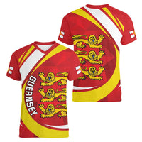 Guernsey Coat Of Arms Women V-Neck T-Shirt Sporty Style