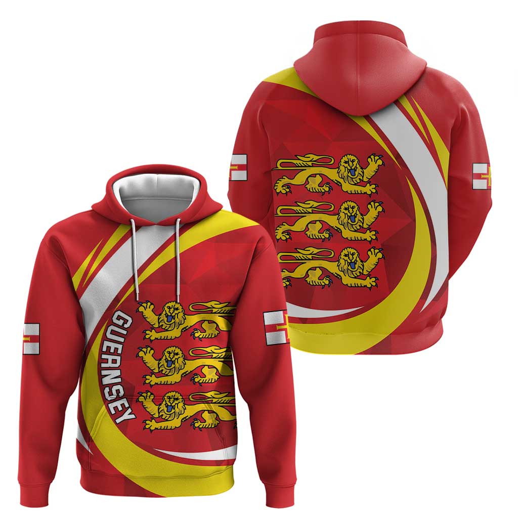 Guernsey Coat Of Arms Zip Hoodie Sporty Style