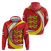 Guernsey Coat Of Arms Zip Hoodie Sporty Style