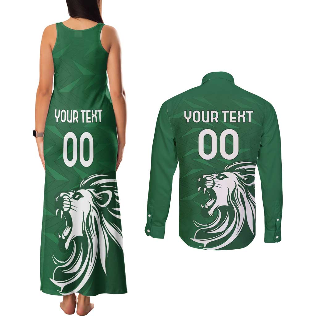 Custom Guernsey Football Couples Matching Tank Maxi Dress and Long Sleeve Button Shirt Go Champions