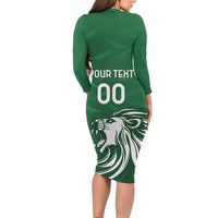 Custom Guernsey Football Family Matching Long Sleeve Bodycon Dress and Hawaiian Shirt Go Champions