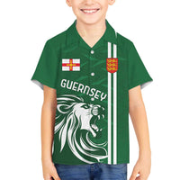 Custom Guernsey Football Family Matching Off The Shoulder Long Sleeve Dress and Hawaiian Shirt Go Champions