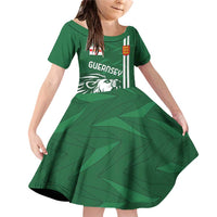 Custom Guernsey Football Family Matching Off Shoulder Short Dress and Hawaiian Shirt Go Champions