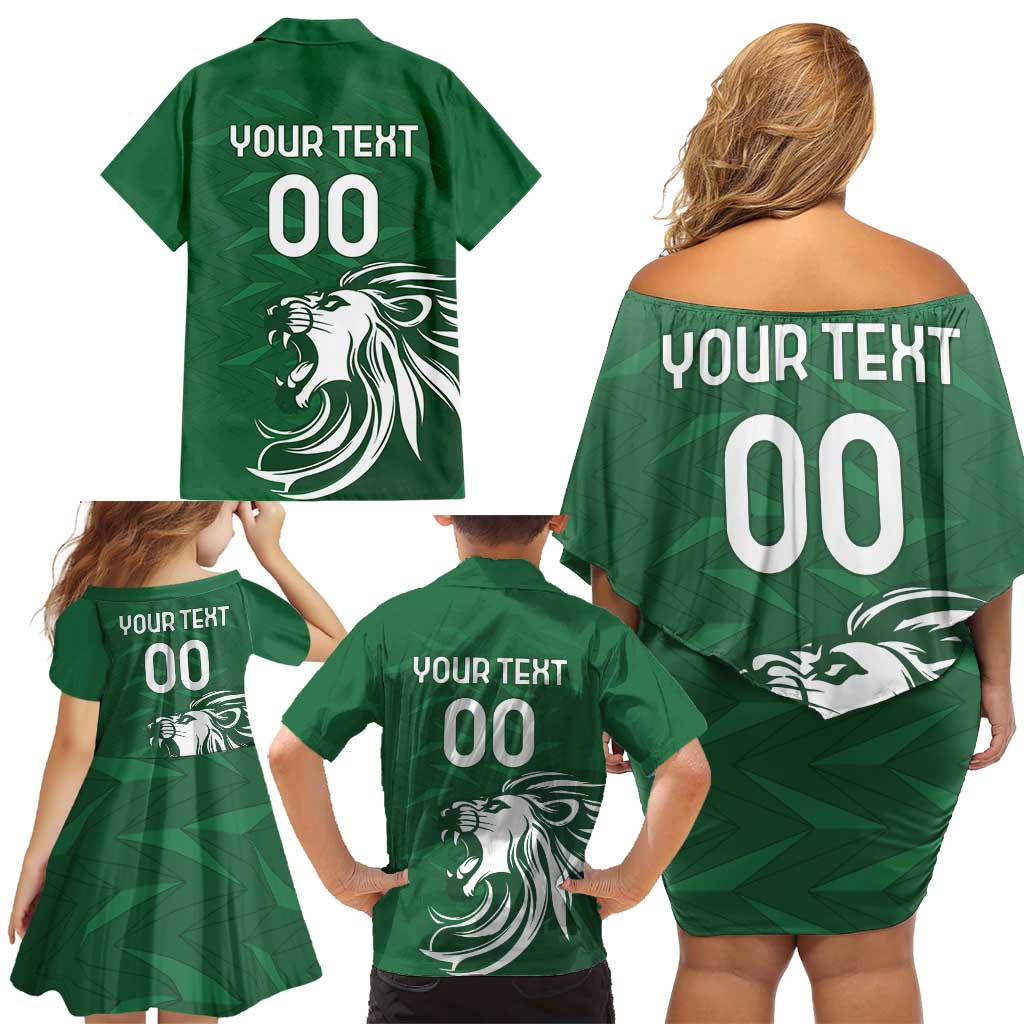 Custom Guernsey Football Family Matching Off Shoulder Short Dress and Hawaiian Shirt Go Champions