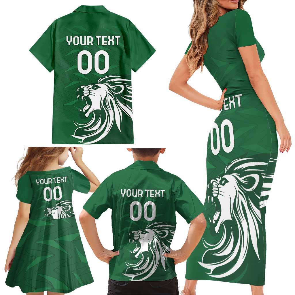 Custom Guernsey Football Family Matching Short Sleeve Bodycon Dress and Hawaiian Shirt Go Champions
